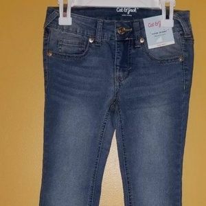 Girls Dark Super Skinny Stretch Jeans Stars